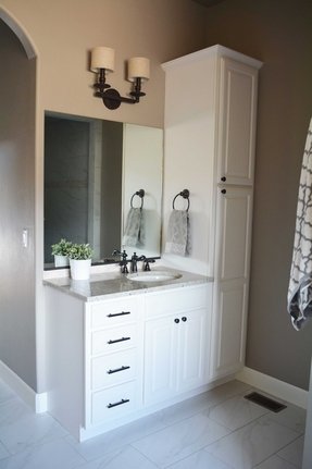 Bathroom Vanity And Linen Cabinet Combo, Linen Tower Bathroom Vanity And Cabinet Combo