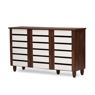 Baxton Studio Gisela 3 Door Shoe Cabinet
