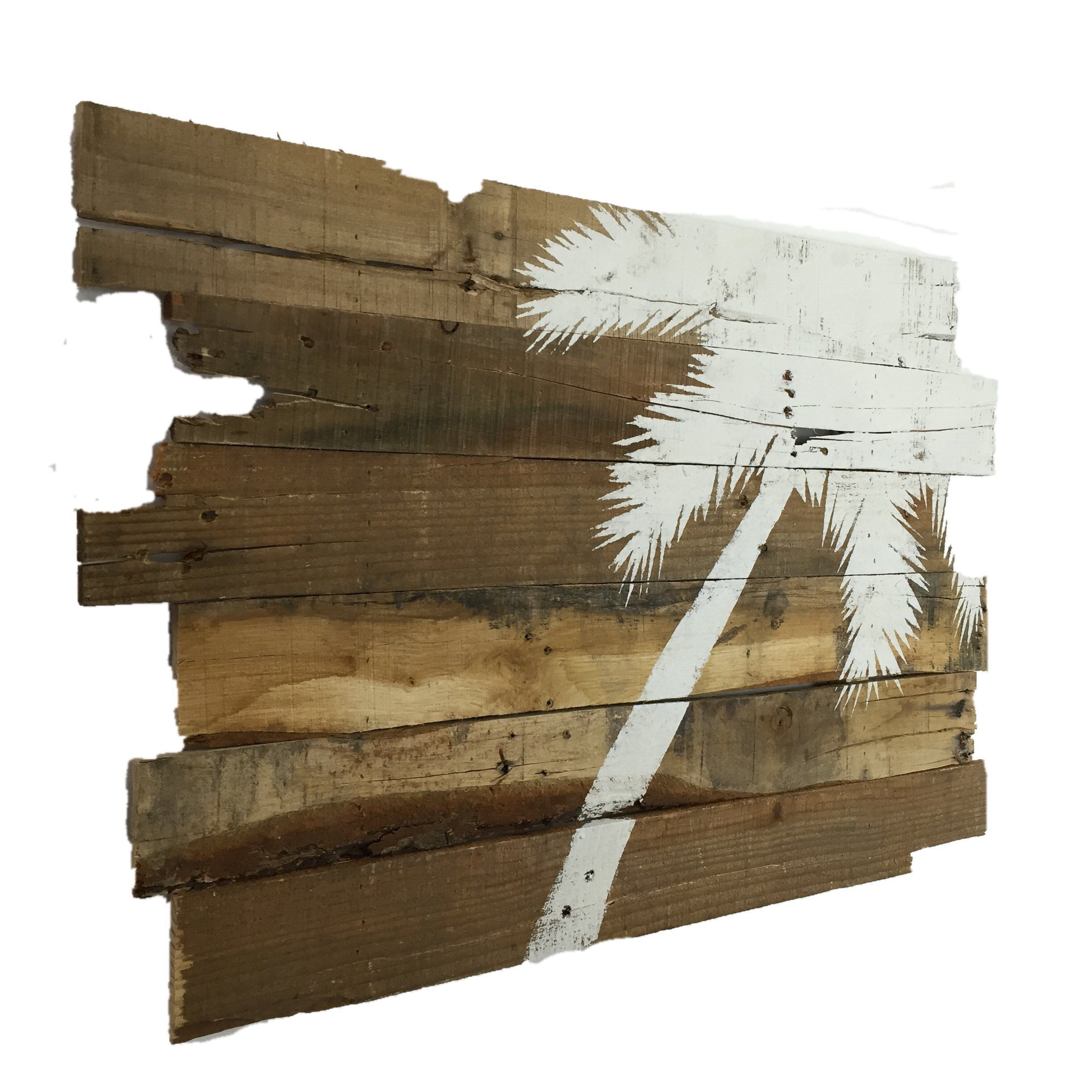 Beach Decor Palm Tree Rt Lean 32" x 21" Natural Color
