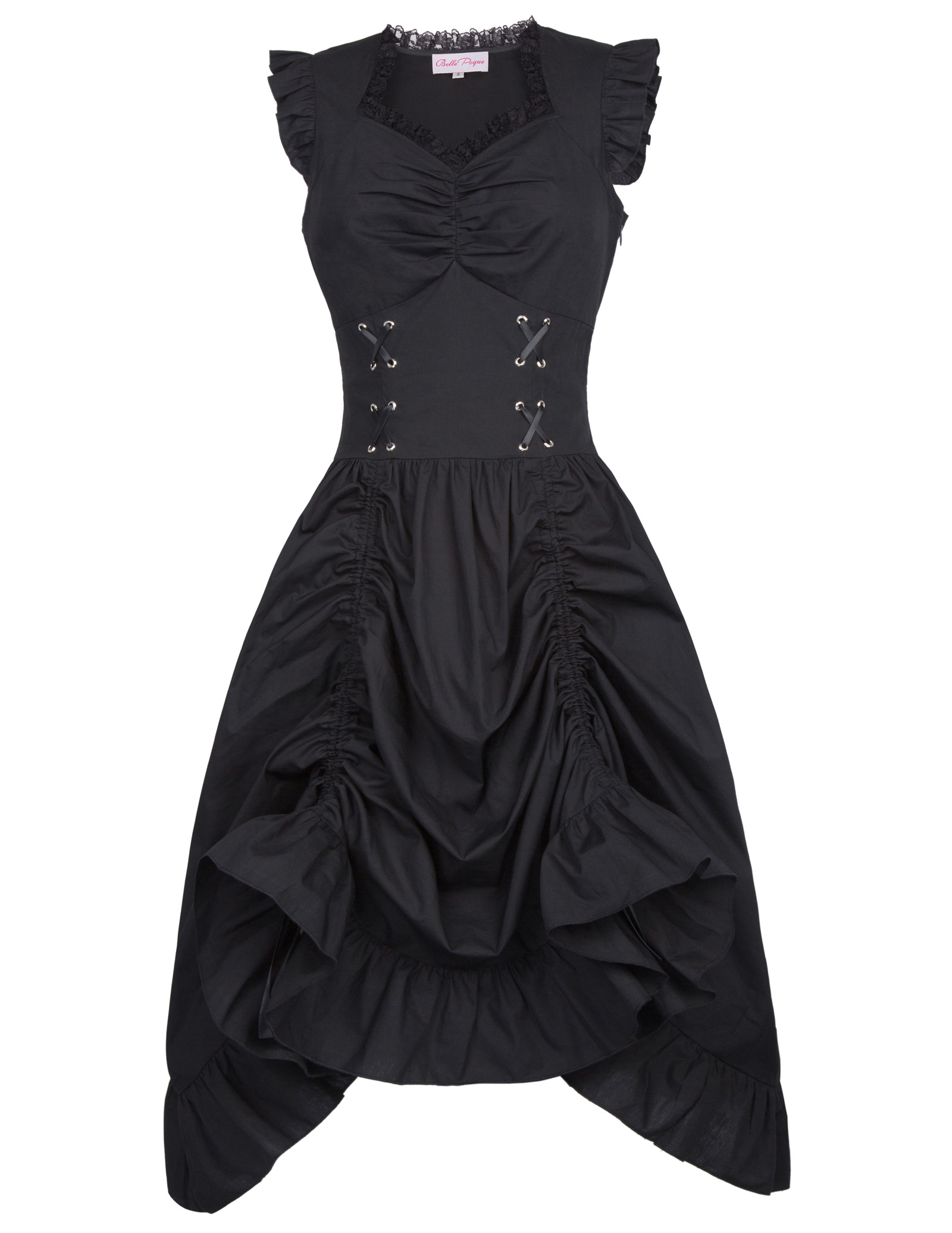 Black Women's Steampunk Rock Gothic Victoria Lace Dress