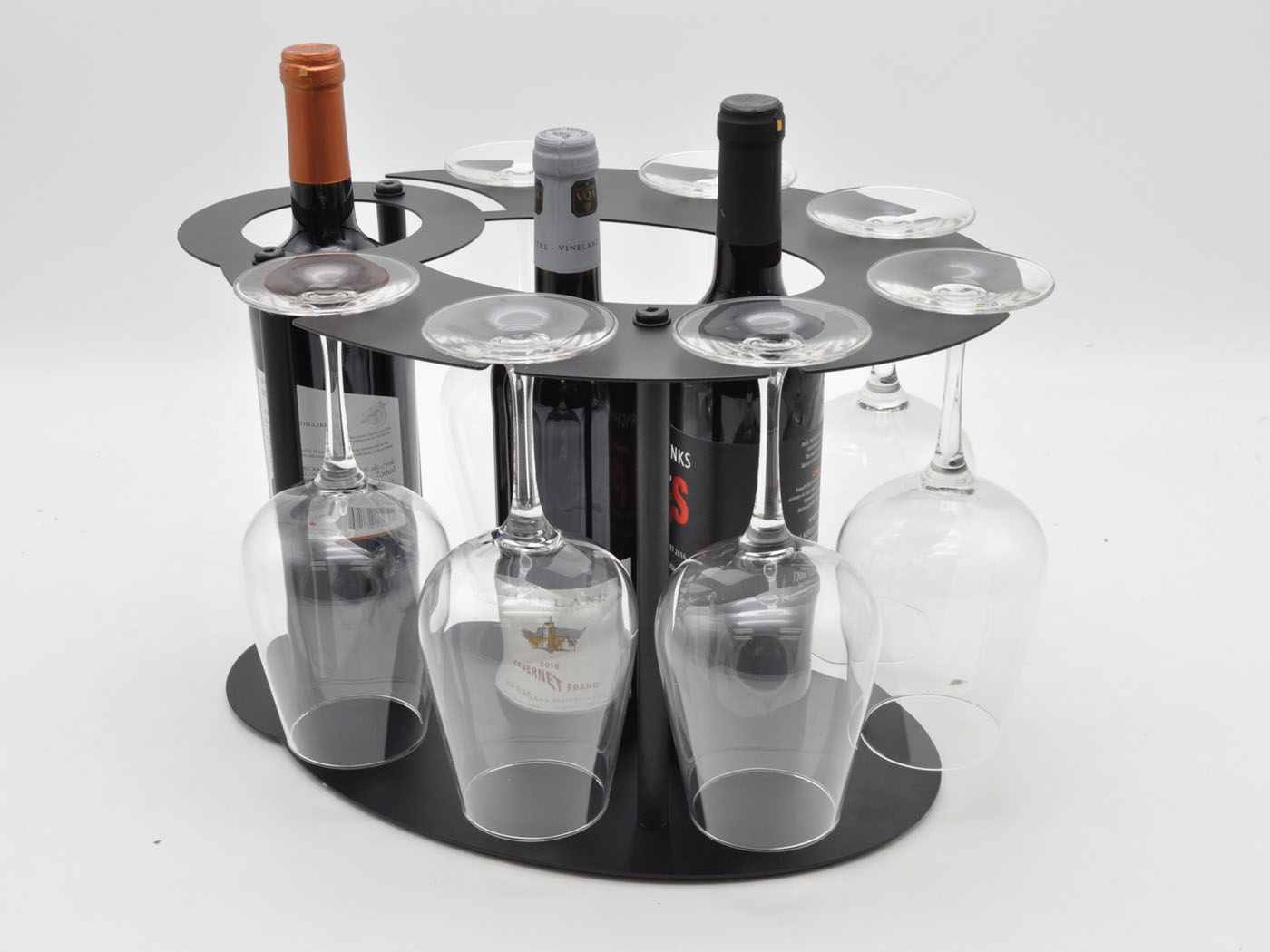 Belteau Oval 3 Bottle Tabletop Wine Rack