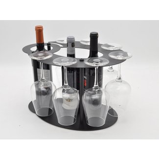 Belteau Oval 3 Bottle Tabletop Wine Rack