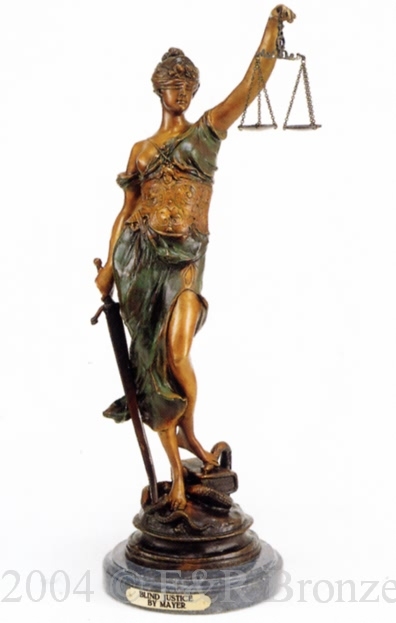 Blind Justice Bronze Statue | Lady Justice Sculpture ...