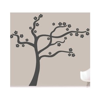Blowing Flower Tree Wall Decal