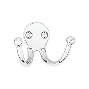 Brass Coat and Hat Hook with 2 Horizontal Hooks