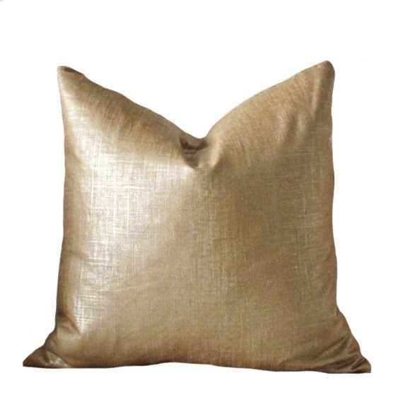 Bronze Gold Pillow Metallic Pillow Cover Throw Pillow Cover