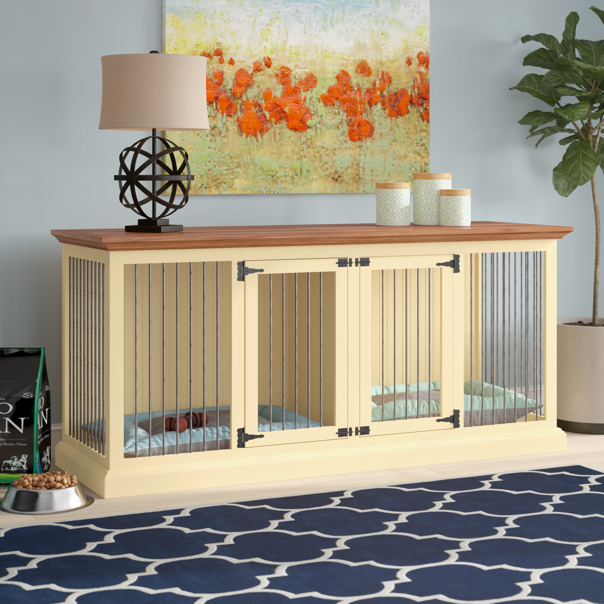 Corner credenza best sale pet crate