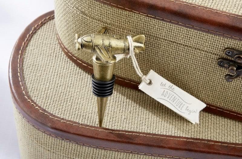 Broun Airplane Decorated Bottle Stopper
