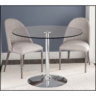 Cavell Round Glass Dining Table