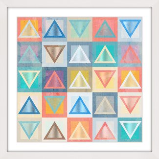 'Chalk Triangles' Framed Painting Print