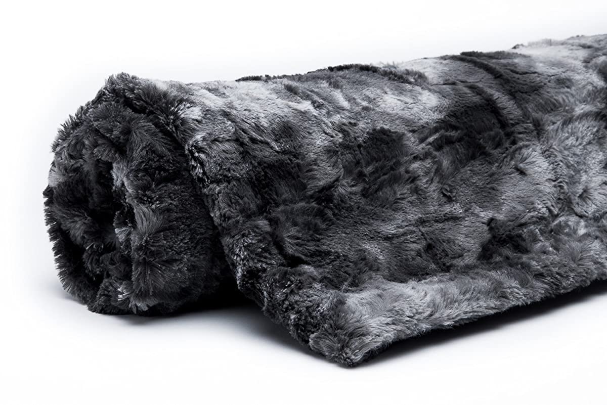Chanasya Super Soft Fuzzy Fur Warm Charcol Gray Sherpa ...