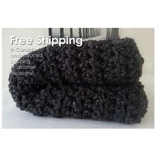 Charcoal Grey Crochet Blanket Wool Blanket Throw Blanket