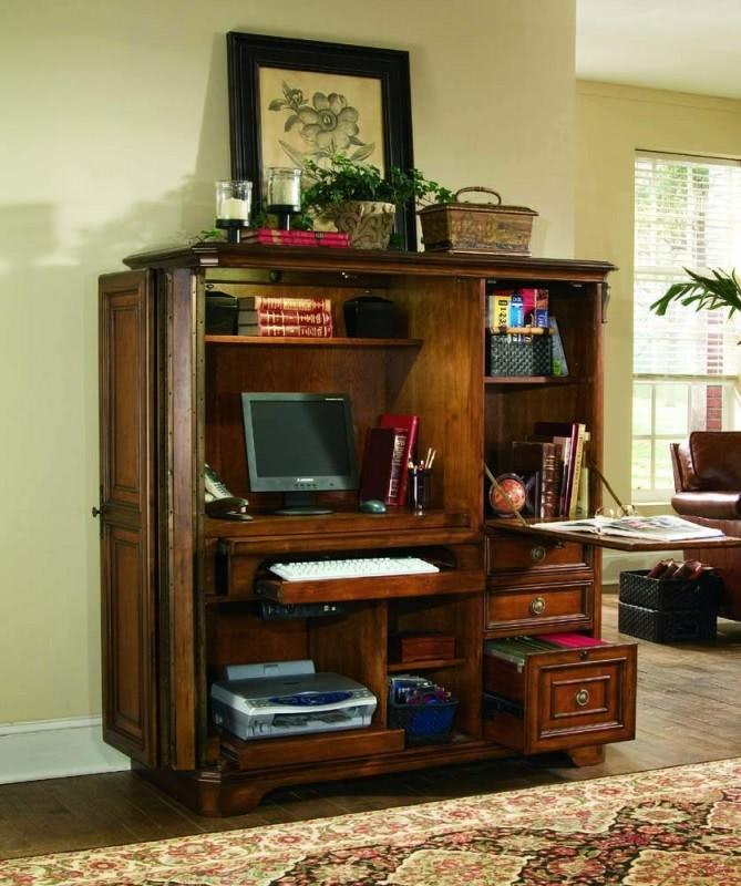 Solid Wood Computer Armoire Visualhunt, Corner Computer Cabinet Armoire