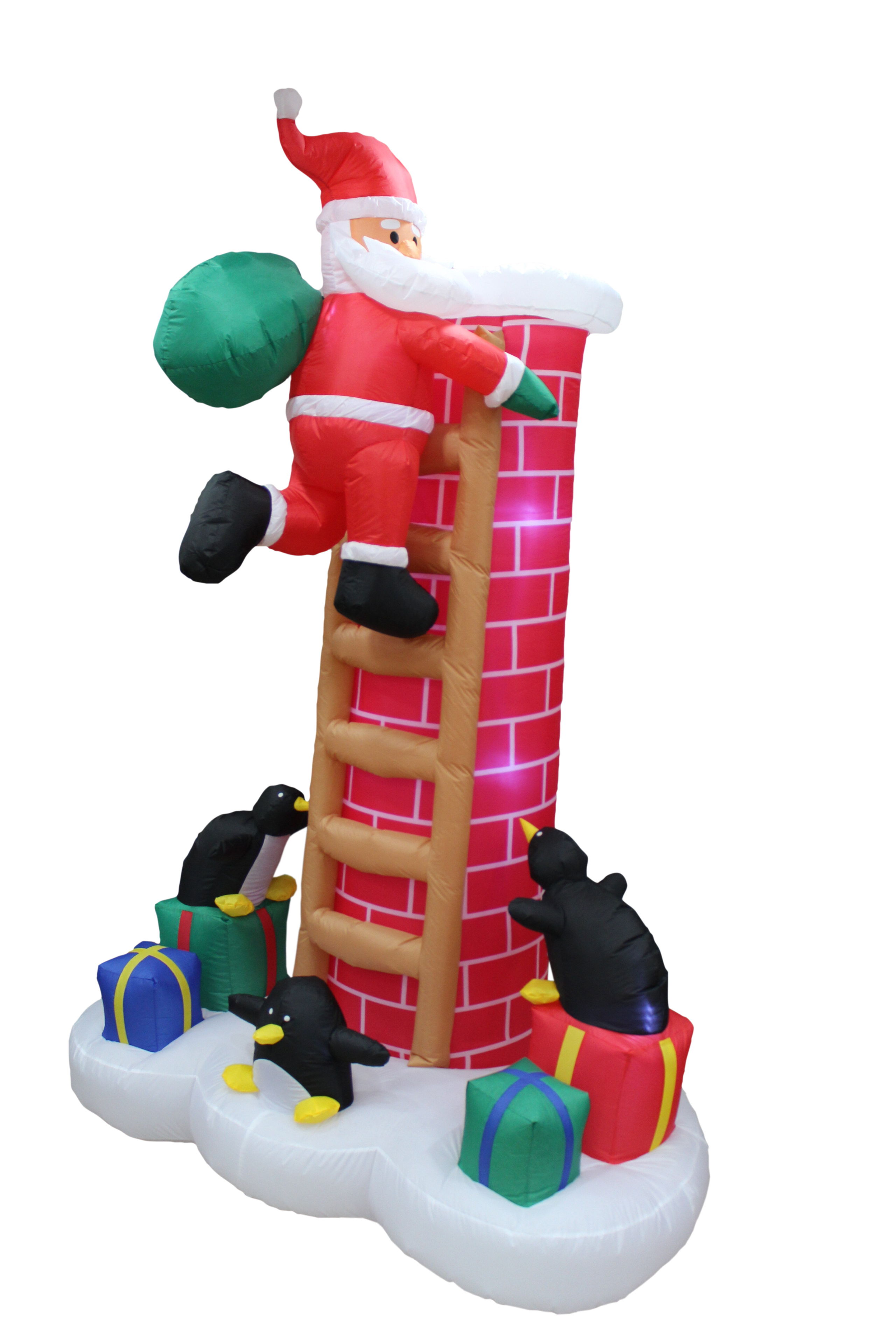Christmas Inflatable Santa Claus Climbing Chimney Decoration