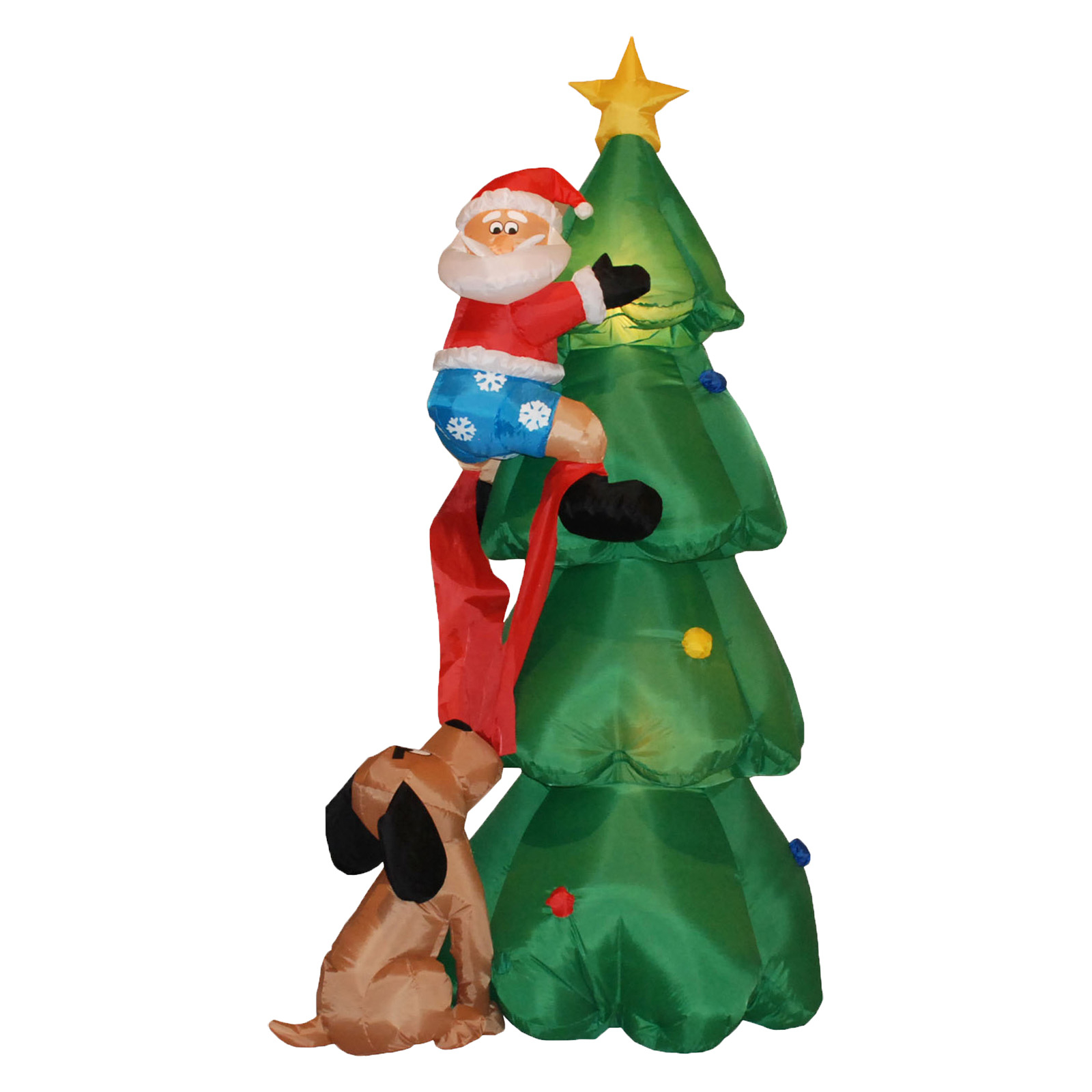 Christmas Tree with Santa and a Dog