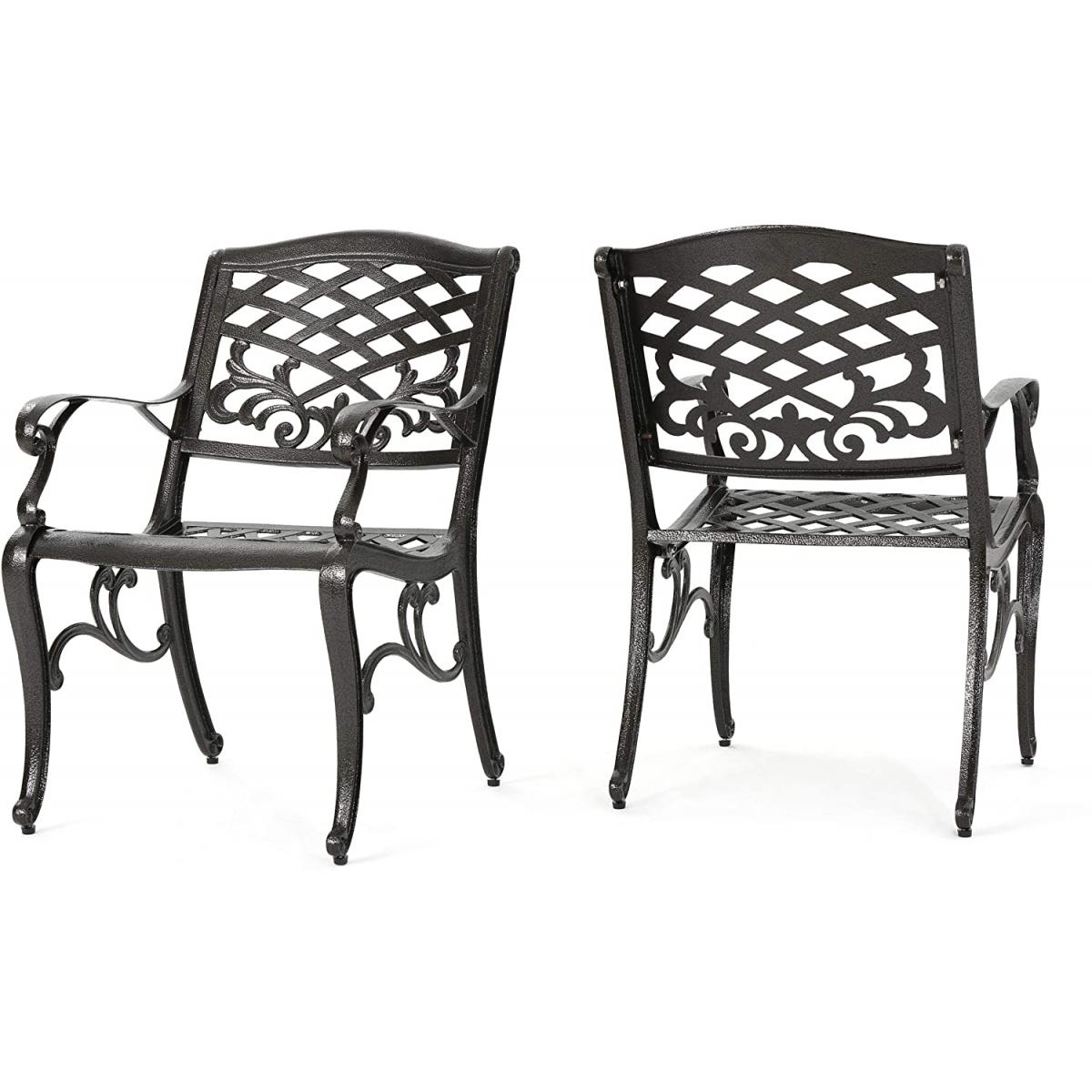 Christopher Knight Home 239073 Deal Furniture Covington | Outdoor Cast Aluminum Dining Chair |, Set of Two, Antique Bronze