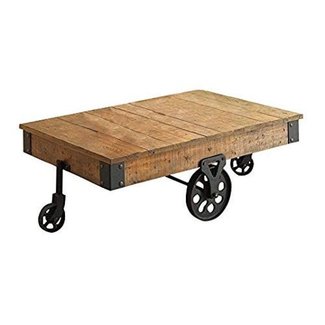 Coaster Furniture Wood Coffee Table with Casters