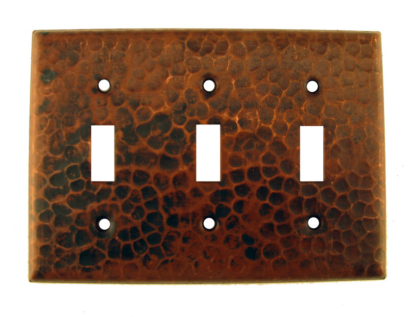 Copper Switchplate Triple Toggle Switch Cover