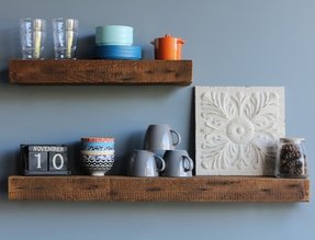 50 Reclaimed Wood Floating Shelves You Ll Love In 2020 Visual Hunt