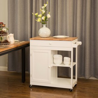Courtois Kitchen Island with Rubberwood Top