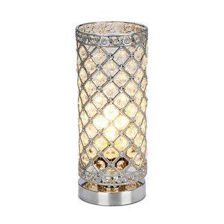 Crystal Table Lamp Touch Control Dimmable Accent Desk Lamp Bedside Modern Table Light with Sliver Lamp Shade Night Light Fixture for Living Room Bedroom Kitchen, by Seaside Village
