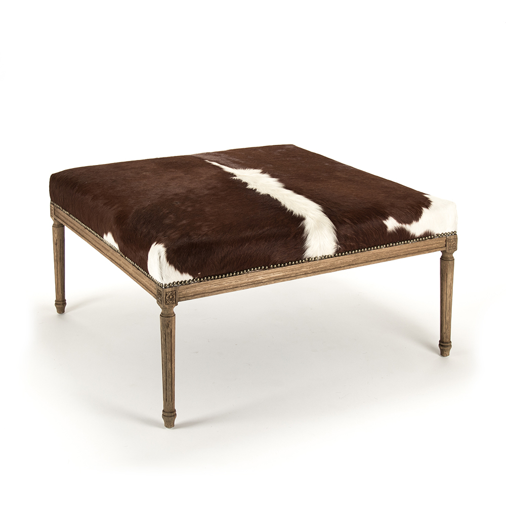 Cyrus Cowhide Cocktail Ottoman