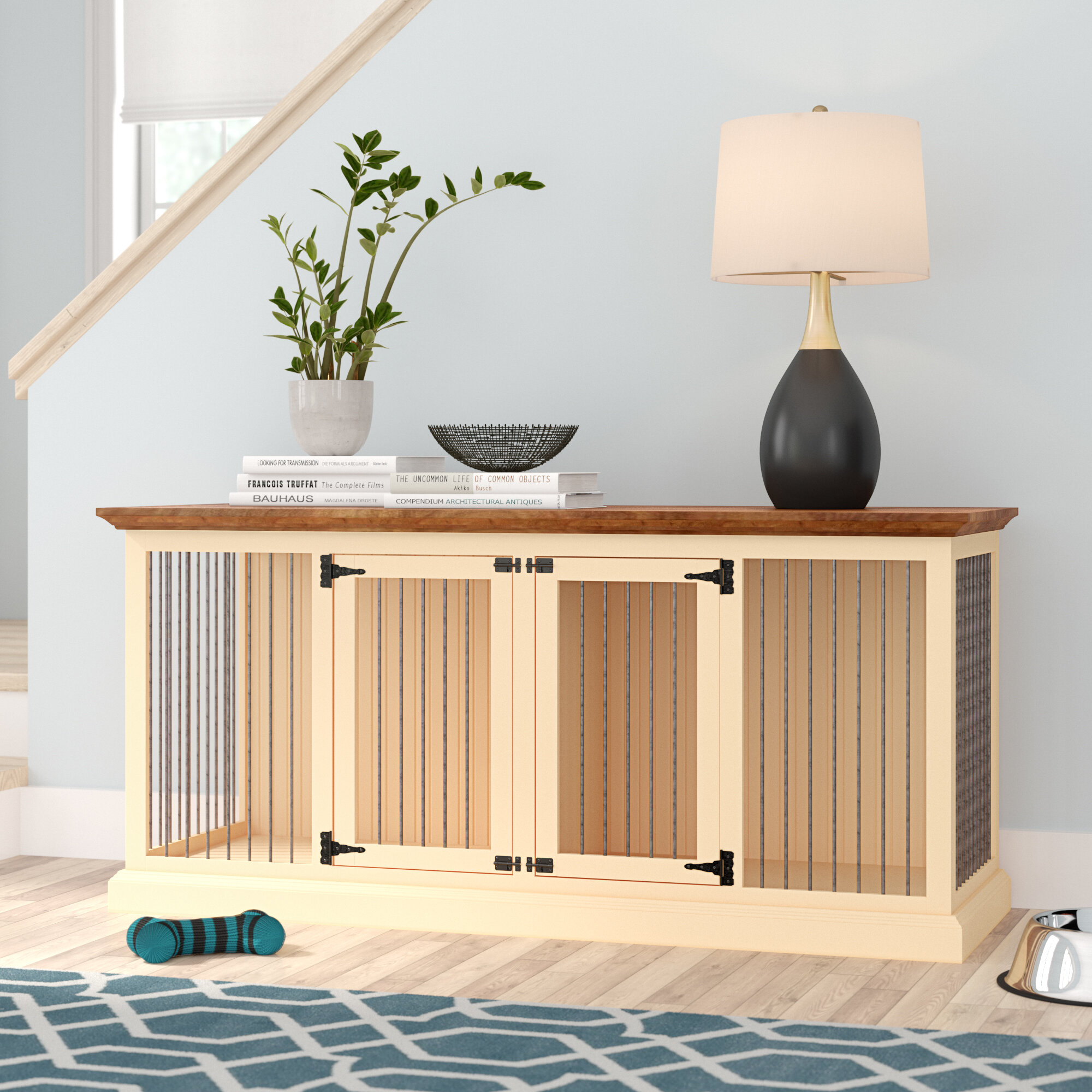 Double wide large shop credenza pet crate