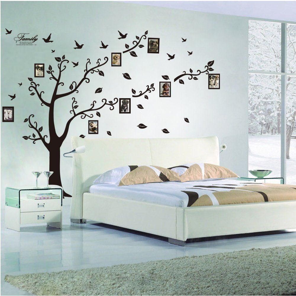 Large Family Dog Tree Wall Decals 3D DIY Acrylic Wall Stickers Mural Home Decor 