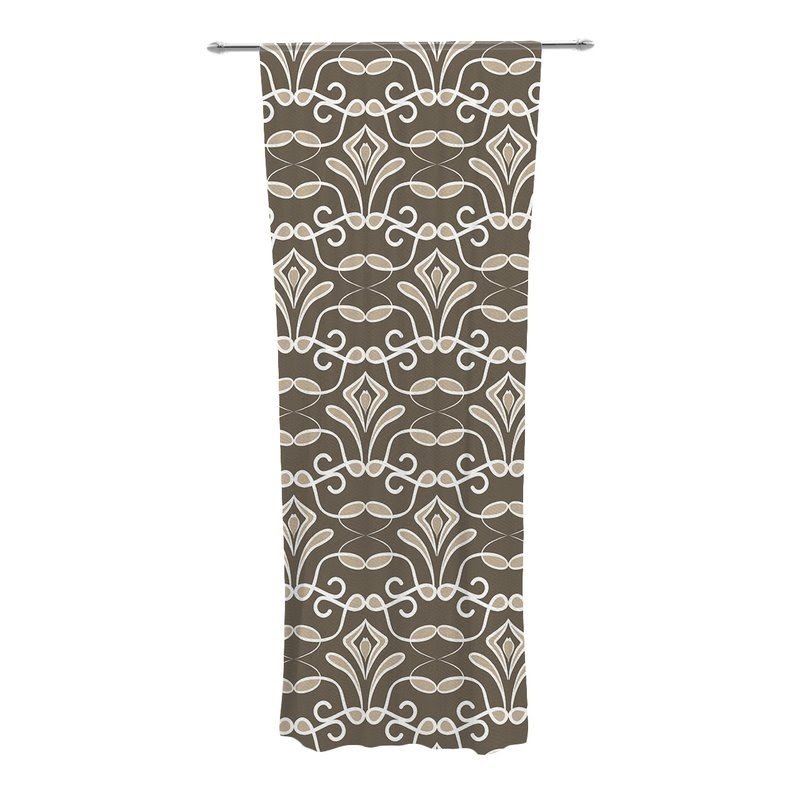 Deco Damask Sheer Rod Pocket Curtain Panels (Set of 2)