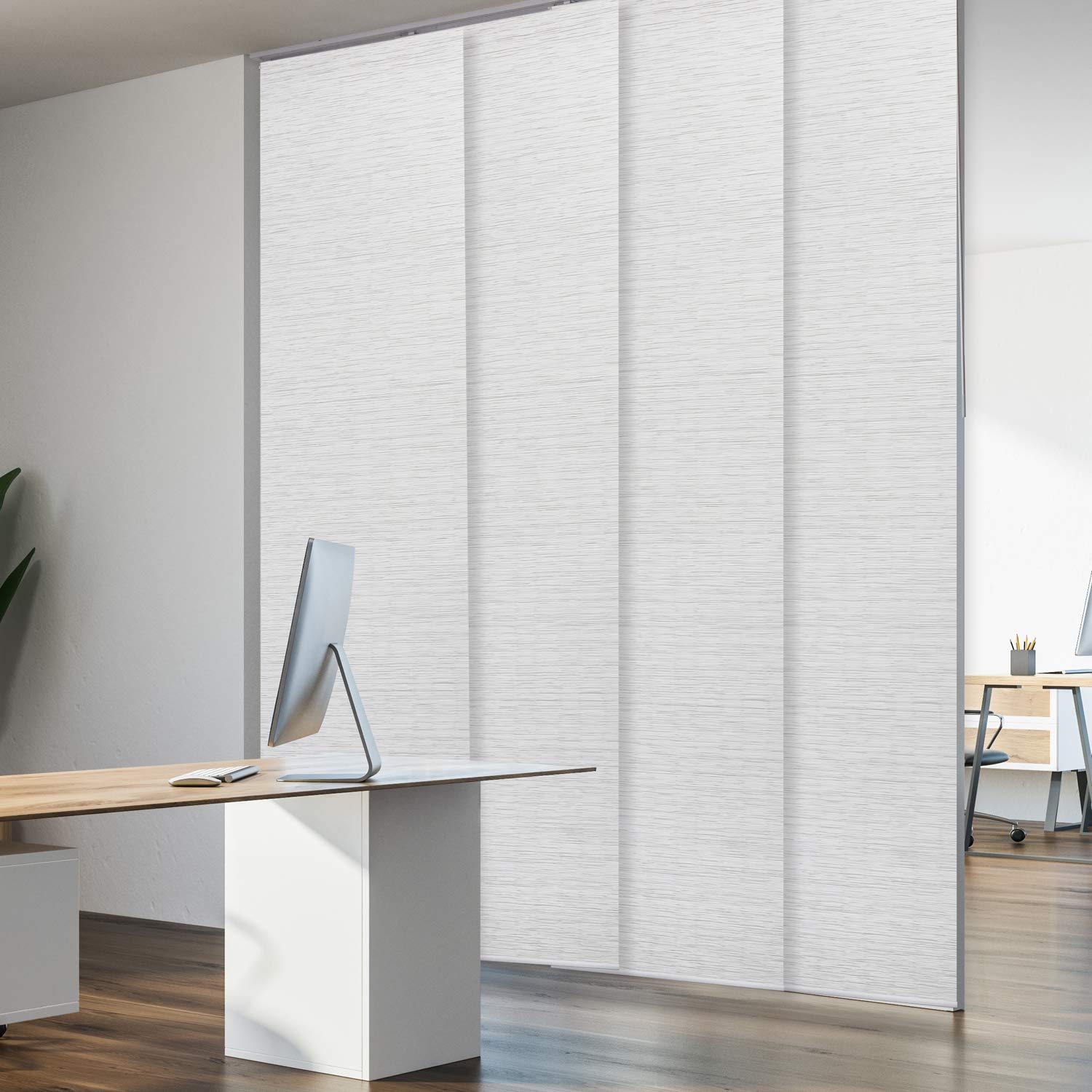 Deluxe Adjustable Room Darkening Gray Vertical Blind