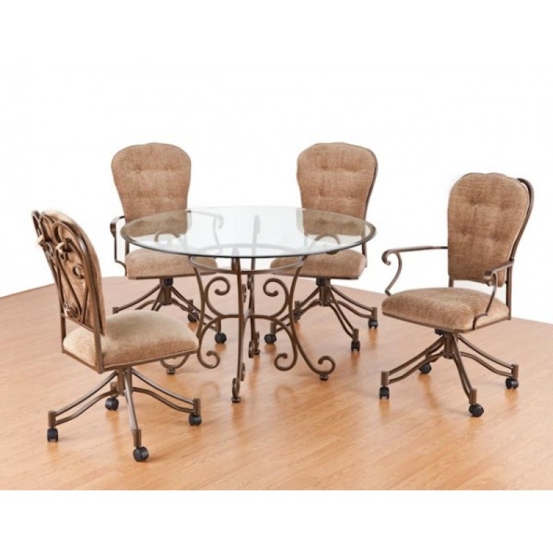 Set Of 4 Kitchen Chairs With Casters, Dining Sets With Roller Chairs