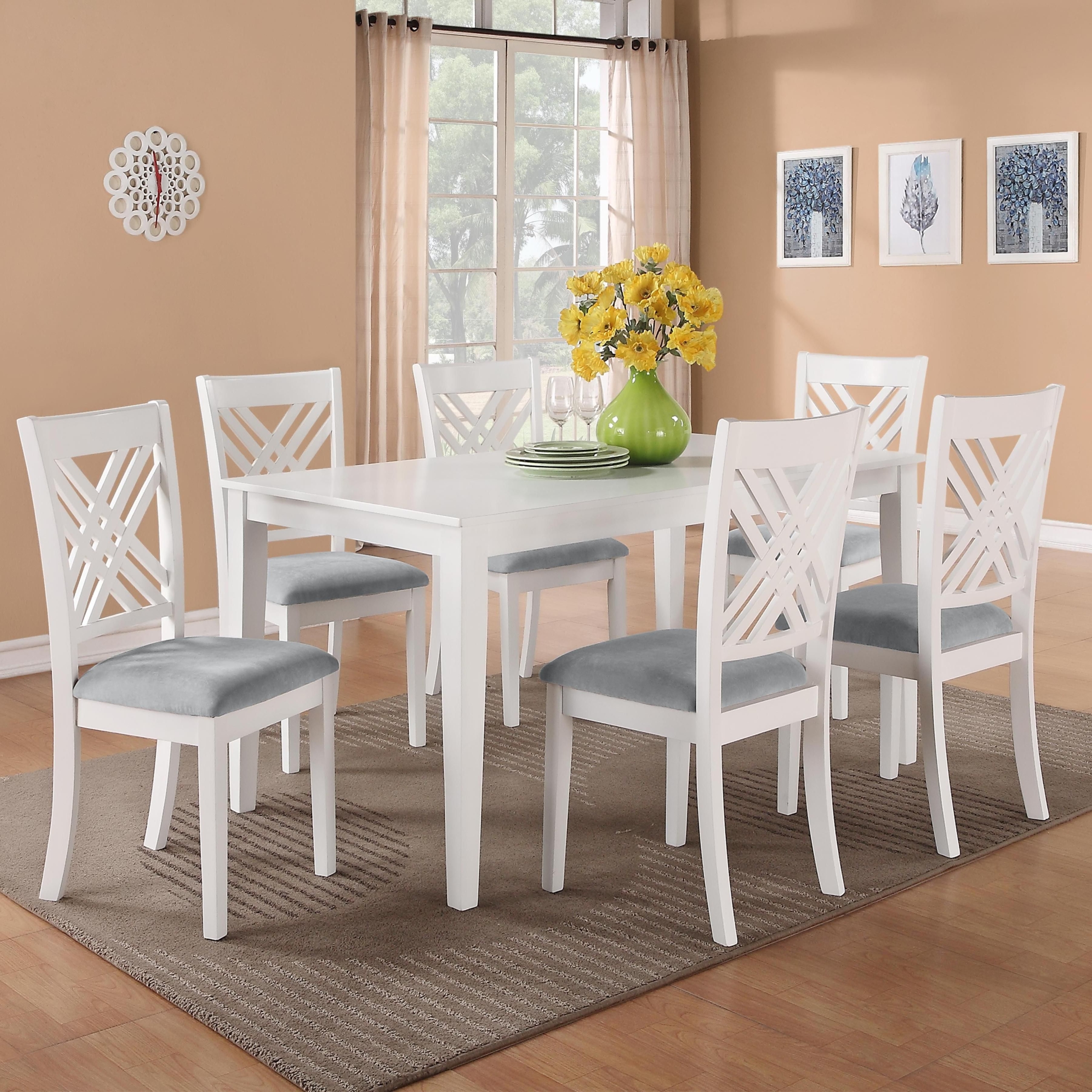 white dining table chairs