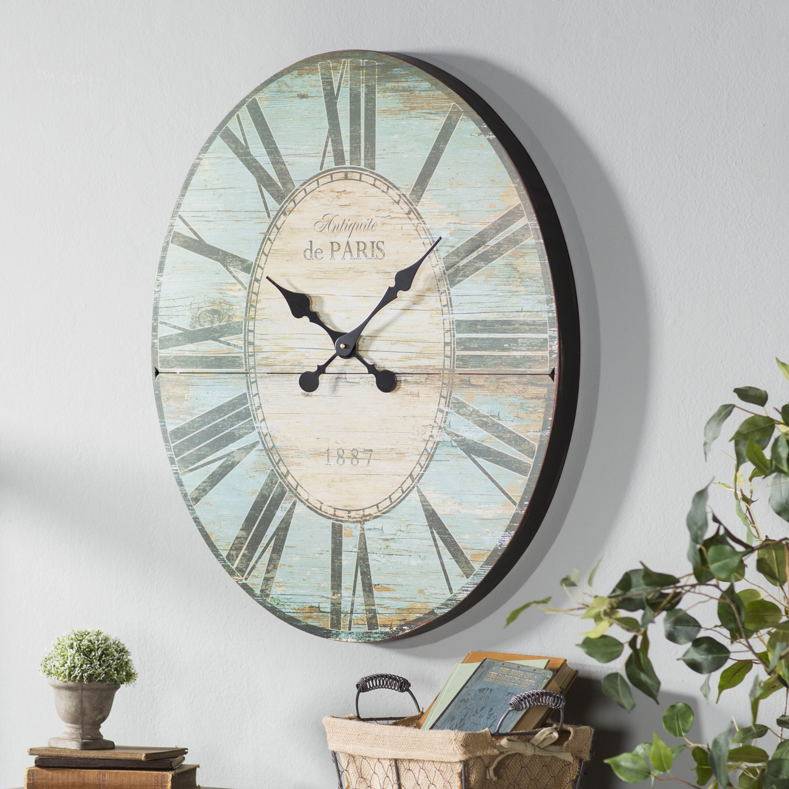 Distressed Round Clock Face with Roman Numerals