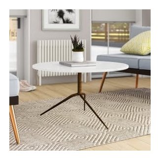 Donie Iron and Marble Coffee Table