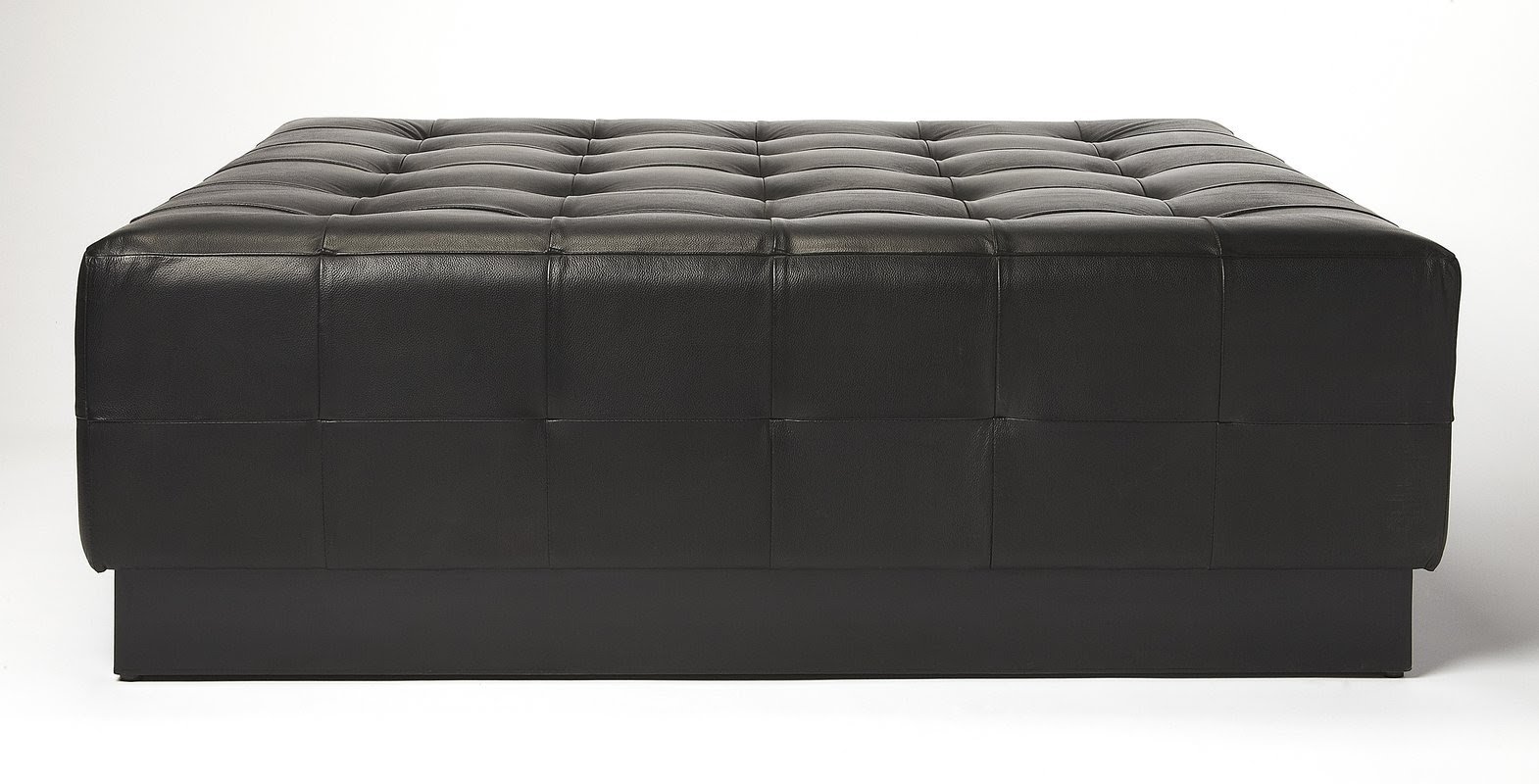 Doris Leather Tufted Cocktail Ottoman