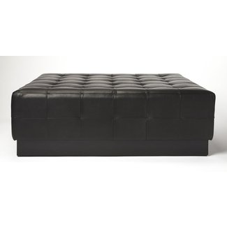 Doris Leather Tufted Cocktail Ottoman
