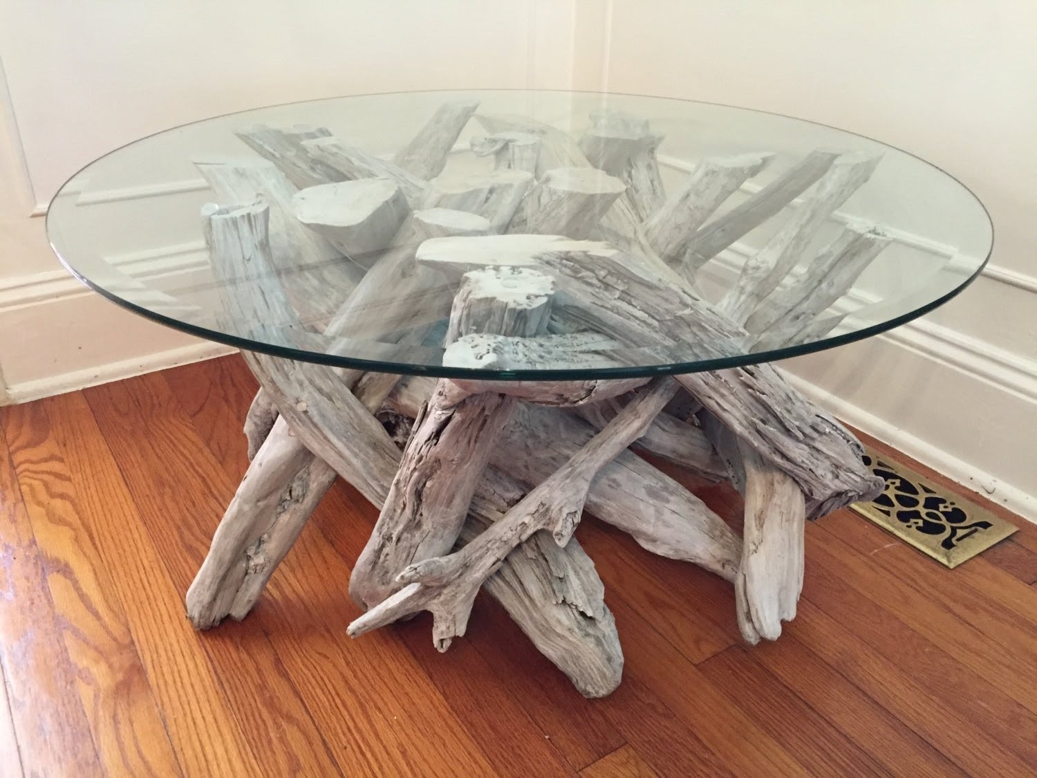 white driftwood coffee table