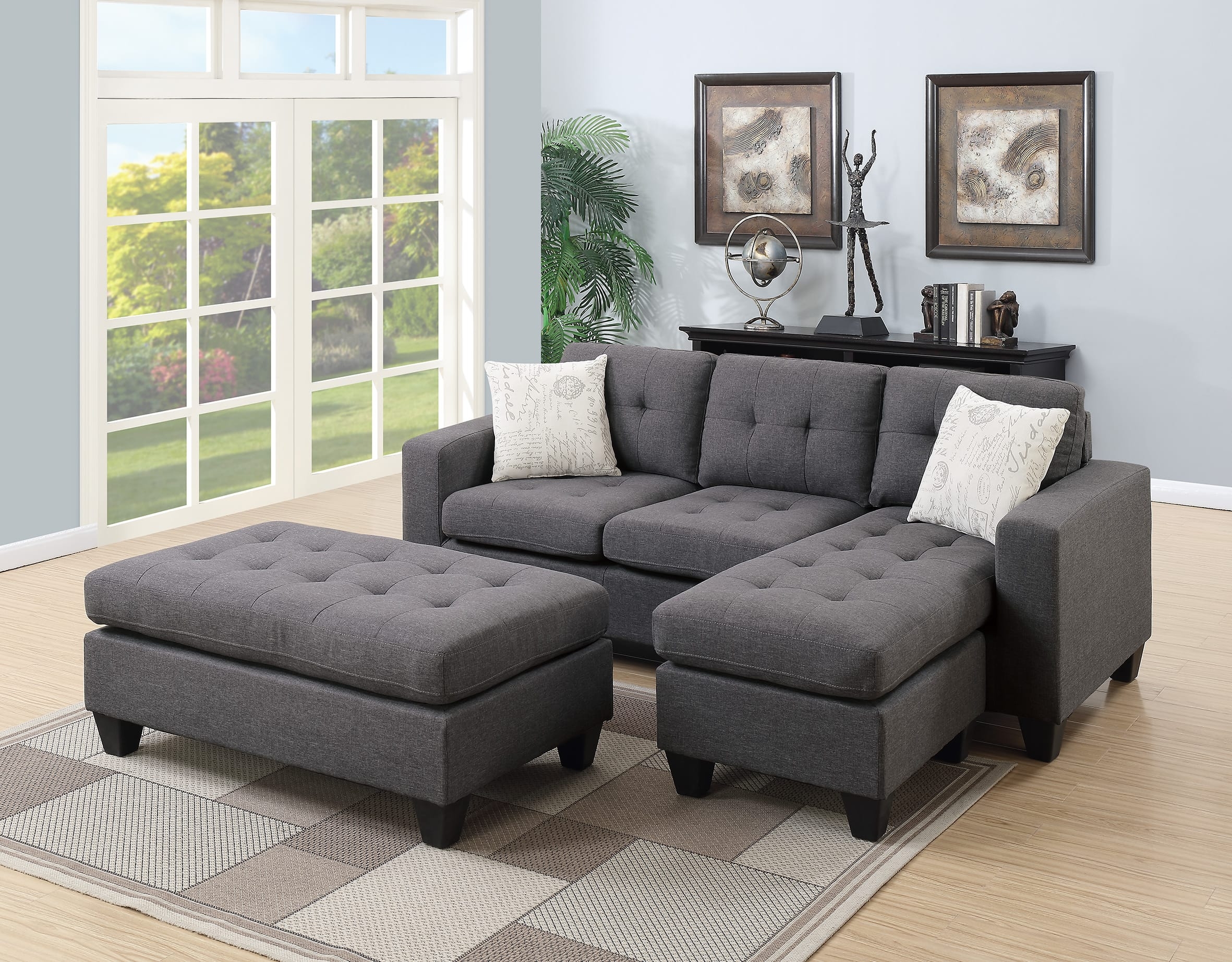 Gray Sectional With Ottoman You Ll Love In 2021 VisualHunt   Ellendale Reversible Sectional With Ottoman 