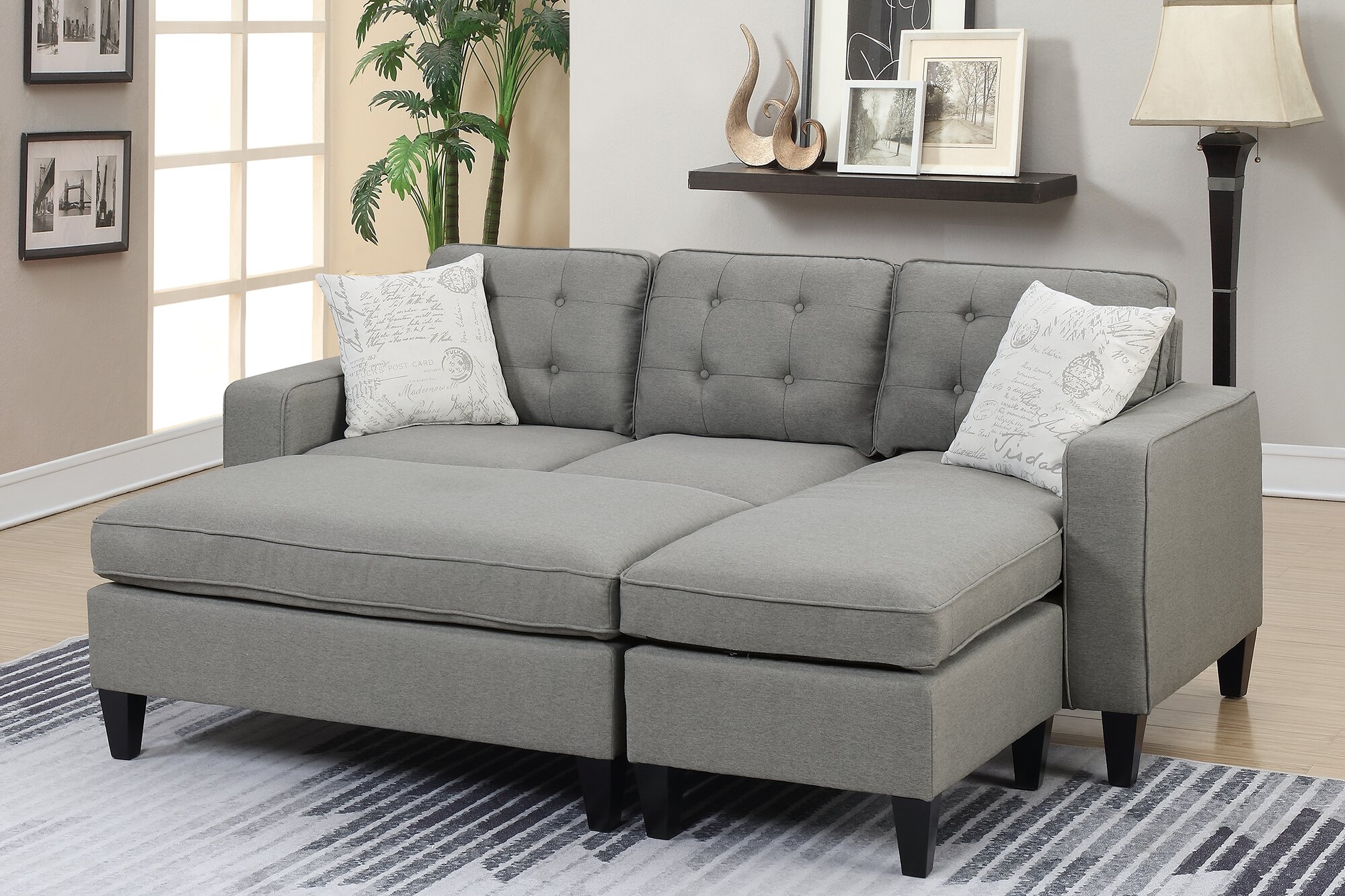 50 Gray Sectional With Ottoman You Ll Love In 2020 Visual Hunt   Ellensburg Reversible Sectional With Ottoman 