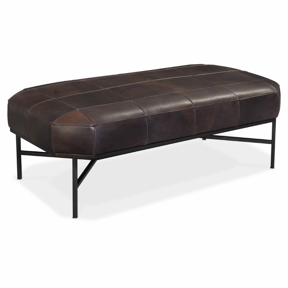 Ellington Leather Cocktail Ottoman