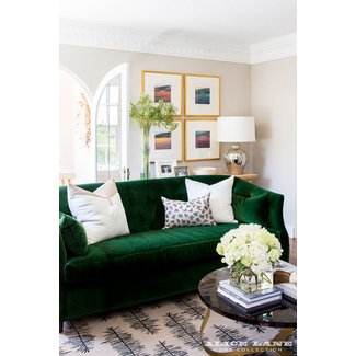 Emerald Green Sofa Visualhunt, What Color Throw Pillows With Green Sofa