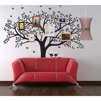 Family Tree Wall Decal Butterflies and Birds Wall Decal ...