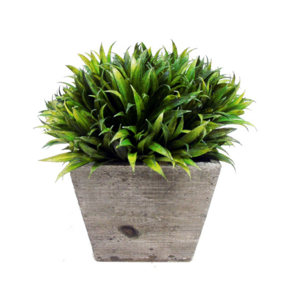 Faux Rye Grass Square Tapered Planter