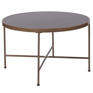 Flash Furniture Chelsea Collection Black Glass Coffee Table with Matte Gold Frame