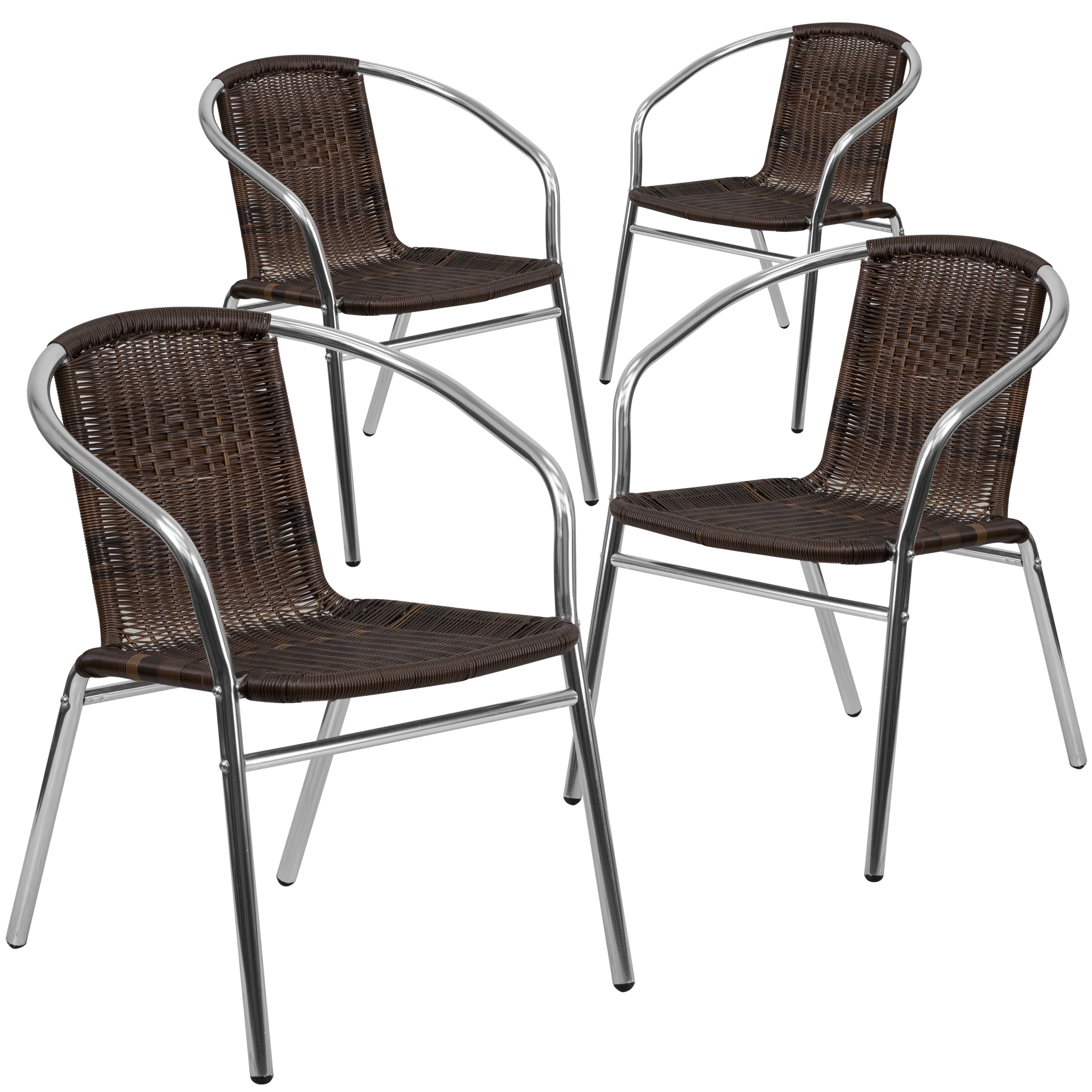 Flash Furniture Commercial Rattan Indoor-Outdoor Restaurant Stack Chair