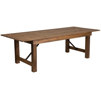 Flash Furniture HERCULES Series 9' x 40'' Antique Rustic Solid Pine Folding Farm Table
