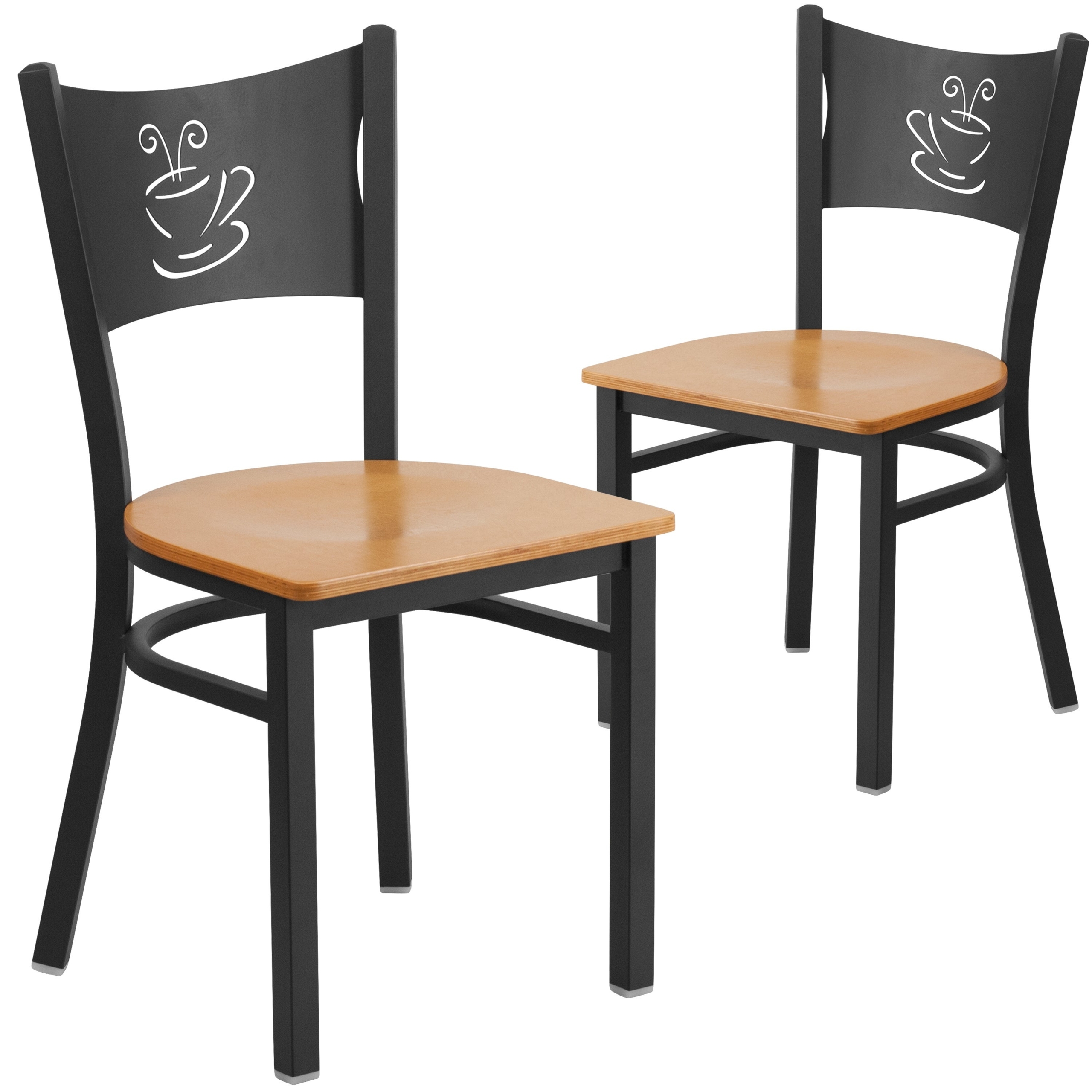 Flash Furniture Hercules Series Black Ladder Back Metal Restaurant Chair - Vinyl Seat