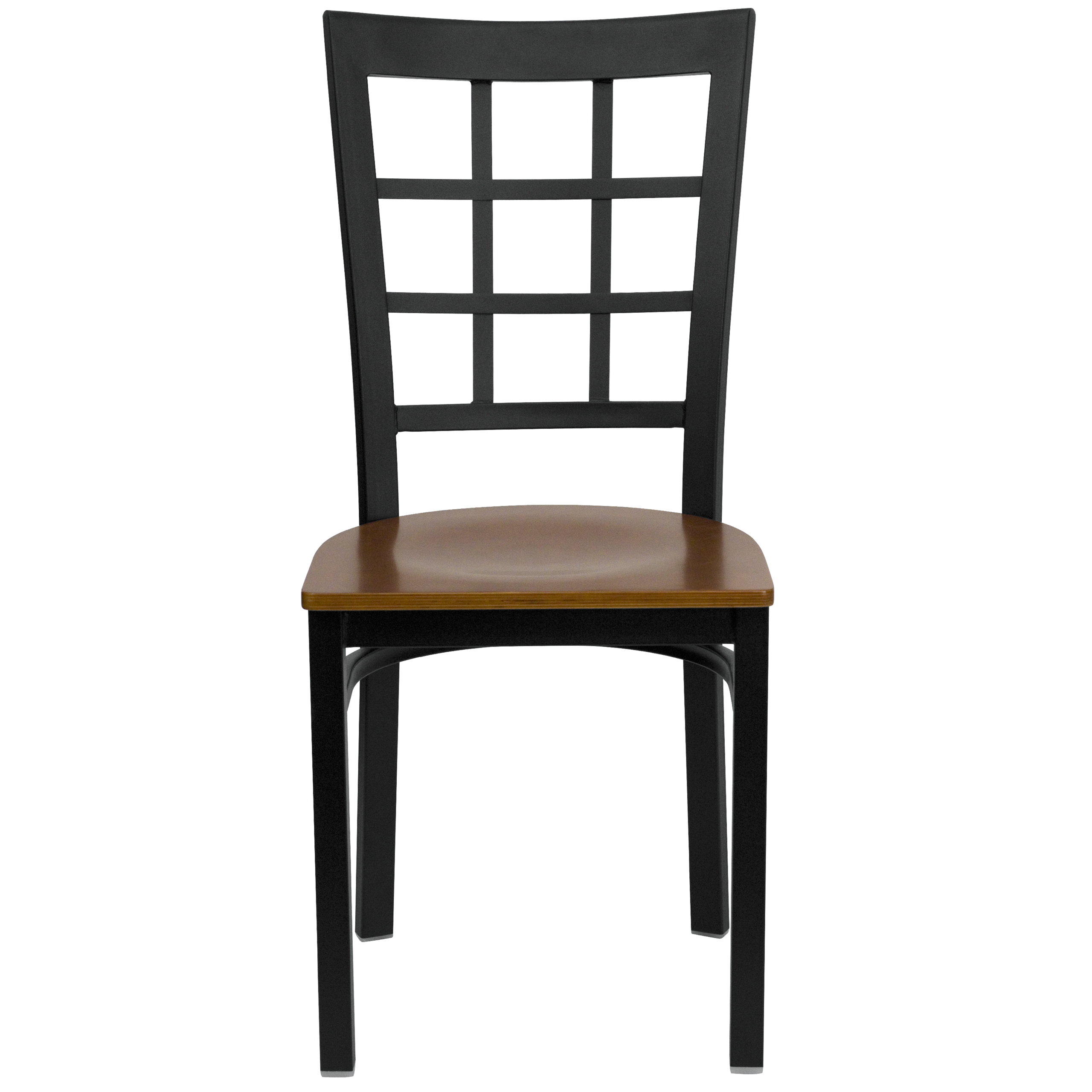 Flash Furniture Hercules Series Black Window Back Metal Restaurant Chair - Vinyl Seat
