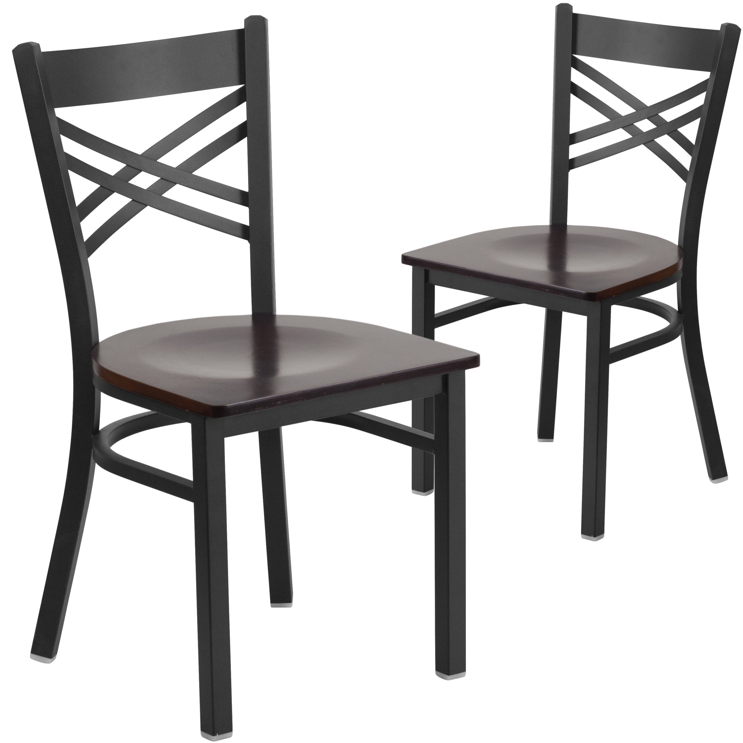 Flash Furniture Hercules Series Black ''X'' Back Metal Restaurant Chair - Vinyl Seat