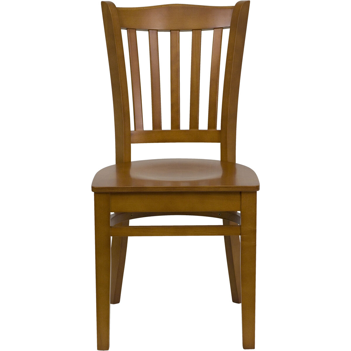 Flash Furniture Hercules Series Vertical Slat Back Cherry Wood Restaurant Chair - Vinyl Seat